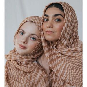 VELA SCARVES CHECKERED BROWN